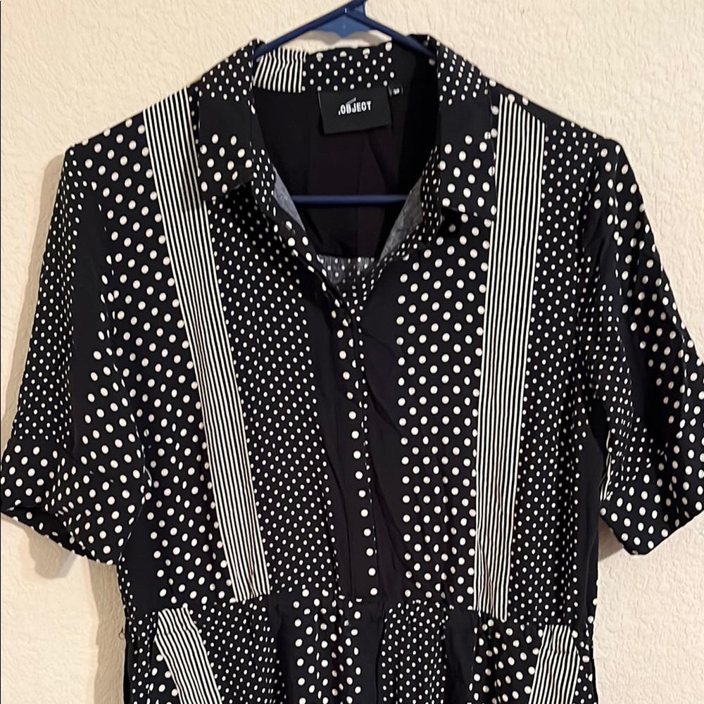 Object Black and White Polka Dot Dress
Retro Vibes Office Work Classic